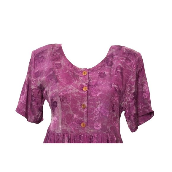 Sunset Rose Maxi Dress, Rayon Indonesia Dress, Size S Dress, Tie Dye Look Dress, - Picture 4 of 13